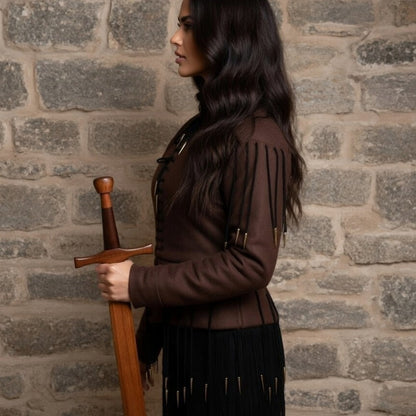 Yellow Lace-Up Medieval Archer Top , Ren faire Gambeson