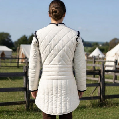 Medieval Gambeson, White Cotton For Larp & RenFaire Historical Costume , Labor Day