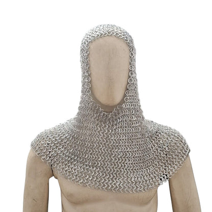 Medieval Aluminum Chainmail Coif – 9mm Full Round Riveted