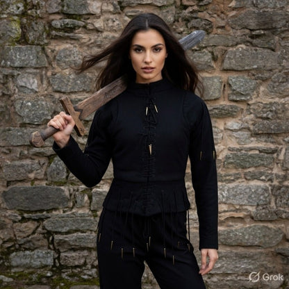 Yellow Lace-Up Medieval Archer Top , Ren faire Gambeson